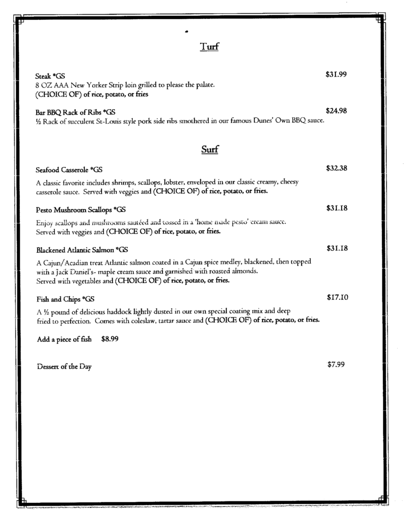 Surf and Turf, gluten free, local seafood